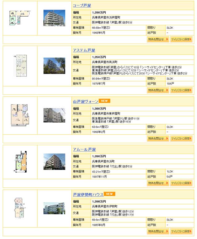 住居表示の無い物件案内